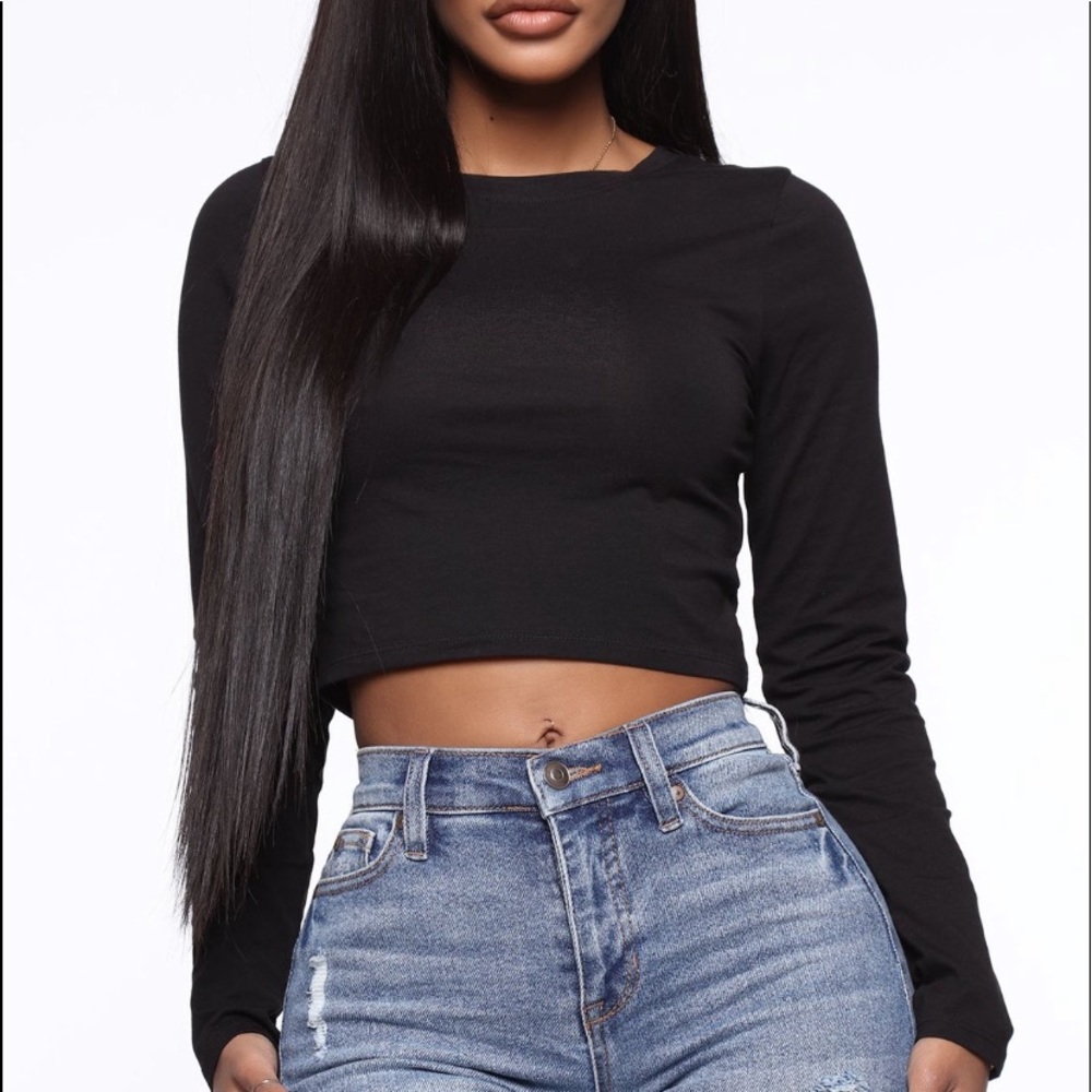 Two Long Sleeve Crop Tops